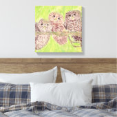 Drie kleine cowling-eigenaars - acrylschilderij. canvas afdruk (Insitu (Slaapkamer))