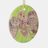 Drie kleine cowling-eigenaars - acrylschilderij. keramisch ornament (Rechts)