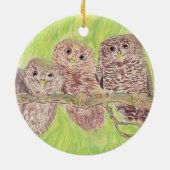 Drie kleine cowling-eigenaars - acrylschilderij. keramisch ornament (Achterkant)