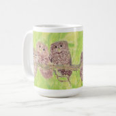 Drie kleine cowling-eigenaars - acrylschilderij. koffiemok (Voorkant links)