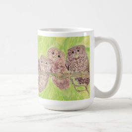 Drie kleine cowling-eigenaars - acrylschilderij. koffiemok