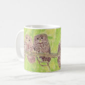 Drie kleine cowling-eigenaars - acrylschilderij. koffiemok (Voorkant links)