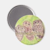 Drie kleine cowling-eigenaars - acrylschilderij. magneet (Voorkant / Achterkant)