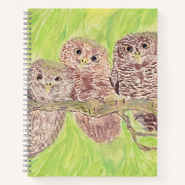 Drie kleine cowling-eigenaars - acrylschilderij. notitieboek