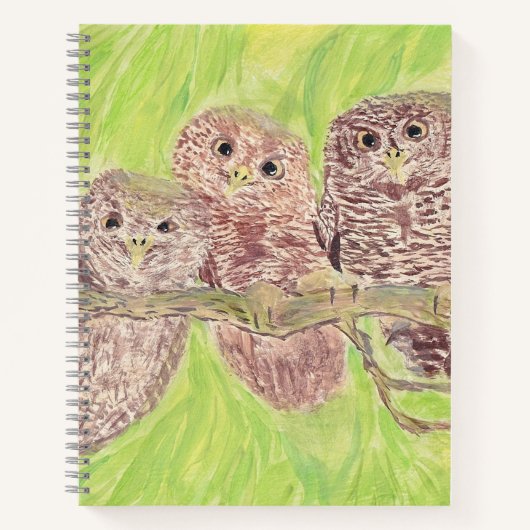 Drie kleine cowling-eigenaars - acrylschilderij. notitieboek (Voorkant)