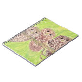 Drie kleine cowling-eigenaars - acrylschilderij. notitieboek (Linkerzijde)