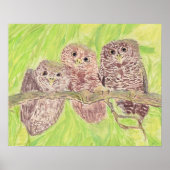 Drie kleine cowling-eigenaars - acrylschilderij. poster (Voorkant)