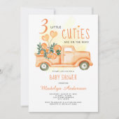 Drie Kleine Cuties Triplets Baby shower Kaart (Voorkant)