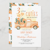 Drie Kleine Cuties Triplets Baby shower Kaart (Voorkant / Achterkant)