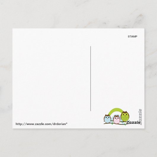 Drie Kleine Eigenaars Briefkaart (Achterkant)