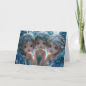 Drie kleine engelen digitale kunst bedankkaart (Voorkant)