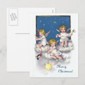 Drie kleine engelen feestdagenkaart (Voorkant / Achterkant)