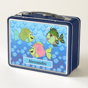 Drie kleine Fish Metal Lunchbox