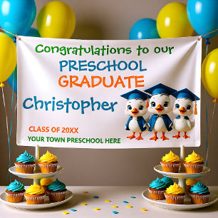 Drie Kleine Ganzen Preschool Afstudeerfeest Spandoek