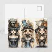 Drie kleine gotische heksen briefkaart (Voorkant / Achterkant)
