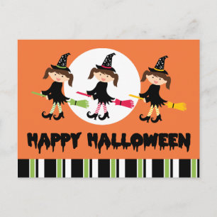 Drie kleine heks Happy Halloween Briefkaart