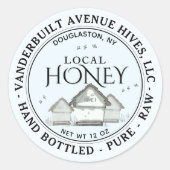 Drie kleine Hiven LOKALE honinghandpalm Ruw C Ronde Sticker (Voorkant)