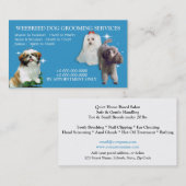 Drie kleine honden op blauw witte hond die aan het visitekaartje (Voorkant / Achterkant)