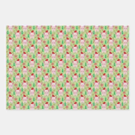 Drie kleine kerstcadeautjes 3-pak inpakpapier vel (Voorkant 3)