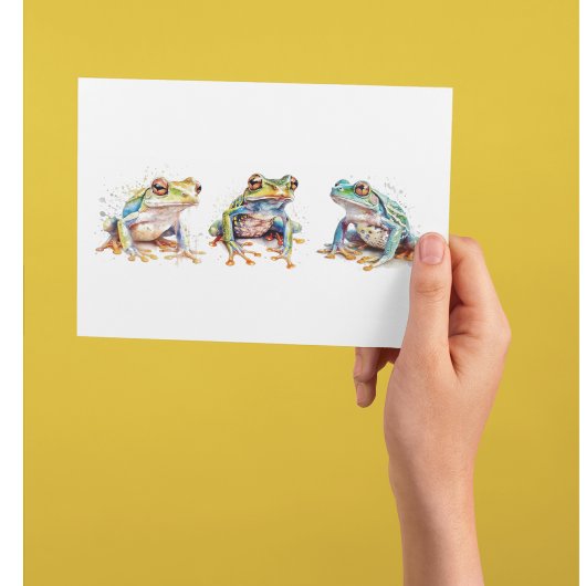 Drie kleine kikkers briefkaart