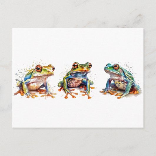 Drie kleine kikkers briefkaart (Voorkant)