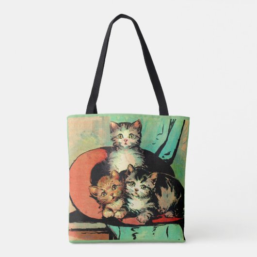 drie kleine kittens afdrukken tote bag (Achterkant)