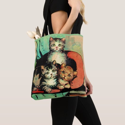 drie kleine kittens afdrukken tote bag (Dichtbij)