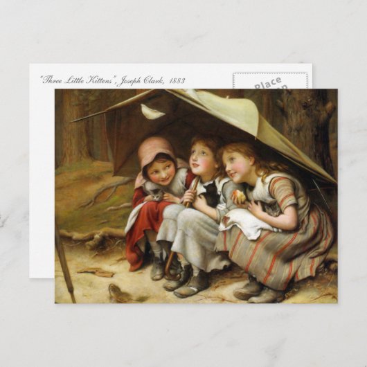 "Drie kleine Kittens" Briefkaart (Voorkant / Achterkant)