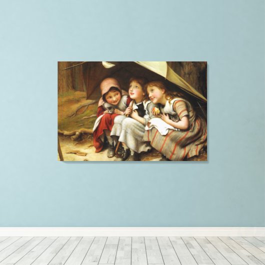 "Drie kleine Kittens" Canvas Afdruk (Insitu (Houten vloer))