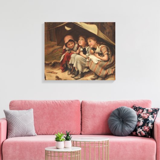 Drie kleine Kittens (door Joseph Clark) Canvas Afdruk (Insitu (Woonkamer))