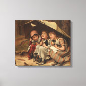 Drie kleine Kittens (door Joseph Clark) Canvas Afdruk (Voorkant)
