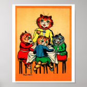 Drie Kleine Kittens en Moeder Louis Wain Poster (Voorkant)