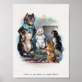 Drie Kleine Kittens en Moeder Louis Wain Poster (Voorkant)