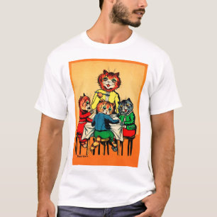 Drie Kleine Kittens en Moeder Louis Wain T-shirt