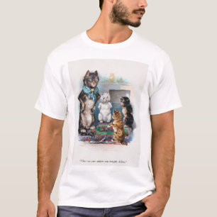 Drie Kleine Kittens en Moeder Louis Wain T-shirt