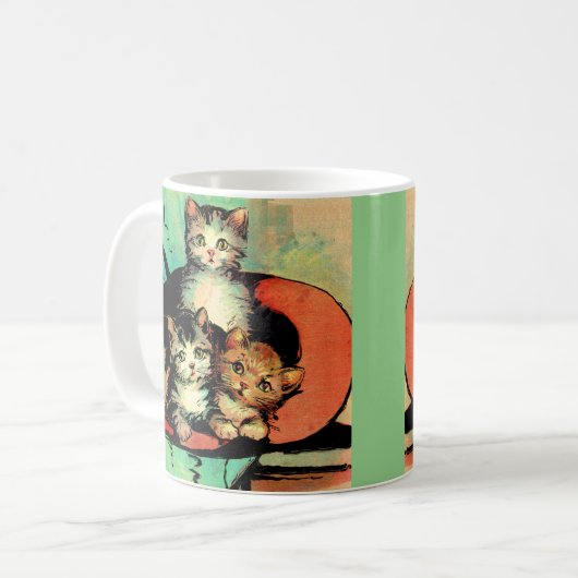 drie kleine kittens koffiemok (Voorkant links)