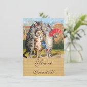 Drie Kleine Kittens Moeder de Gans Illustratie Kaart (Staand voorkant)