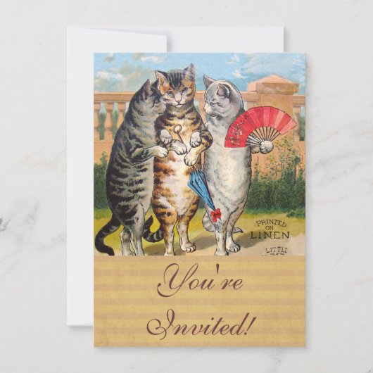 Drie Kleine Kittens Moeder de Gans Illustratie Kaart (Voorkant)