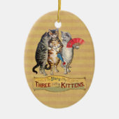 Drie Kleine Kittens Moeder de Gans Illustratie Keramisch Ornament (Voorkant)