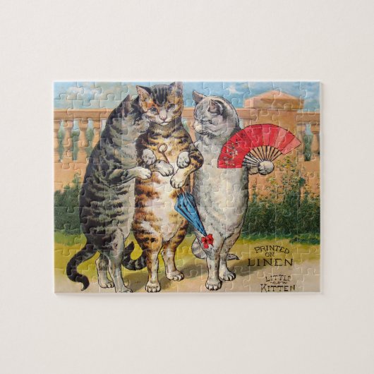 Drie Kleine Kittens Moeder de Gans Illustratie Legpuzzel (Horizontaal)