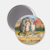 Drie Kleine Kittens Moeder de Gans Illustratie Magneet (Voorkant / Achterkant)