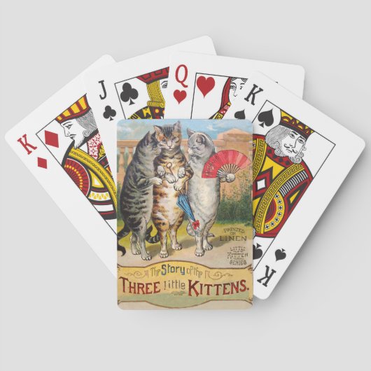 Drie Kleine Kittens Moeder de Gans Illustratie Speelkaarten (Achterkant)
