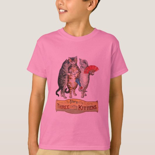 Drie Kleine Kittens Moeder de Gans Illustratie T-shirt (Voorkant)