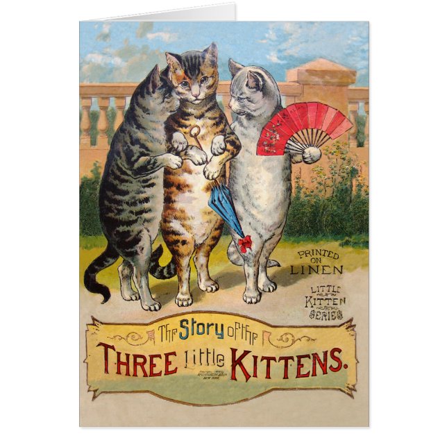 Drie kleine Kittens Moeder Goose Illustratie (Voorkant)