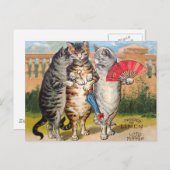 Drie kleine Kittens Moeder Goose Illustratie Briefkaart (Voorkant / Achterkant)
