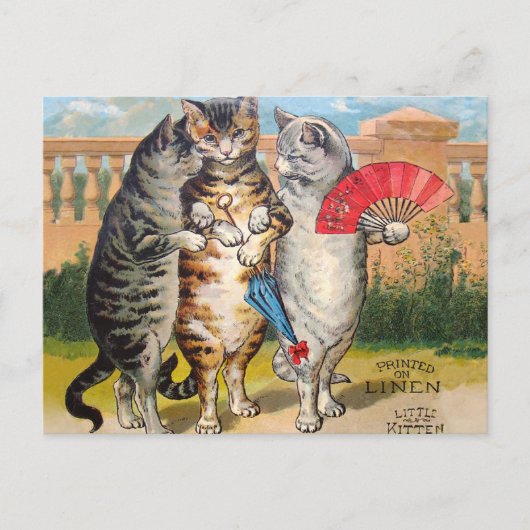 Drie kleine Kittens Moeder Goose Illustratie Briefkaart (Voorkant)