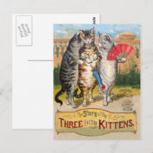 Drie kleine Kittens Moeder Goose Illustratie Briefkaart (Voorkant / Achterkant)