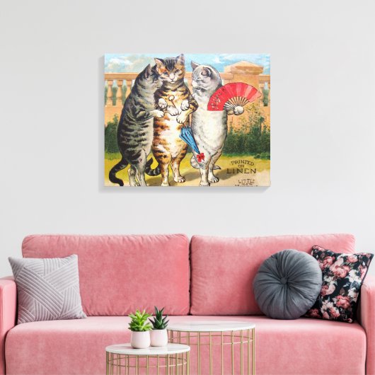 Drie kleine Kittens Moeder Goose Illustratie Canvas Afdruk (Insitu (Woonkamer))