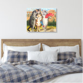 Drie kleine Kittens Moeder Goose Illustratie Canvas Afdruk (Insitu (Slaapkamer))