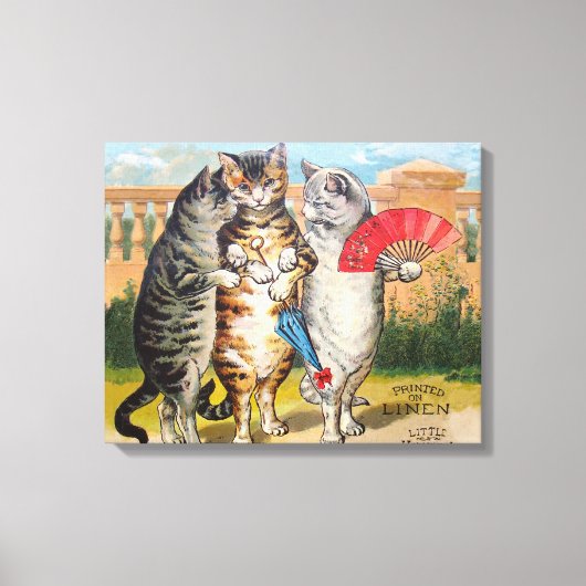 Drie kleine Kittens Moeder Goose Illustratie Canvas Afdruk (Voorkant)
